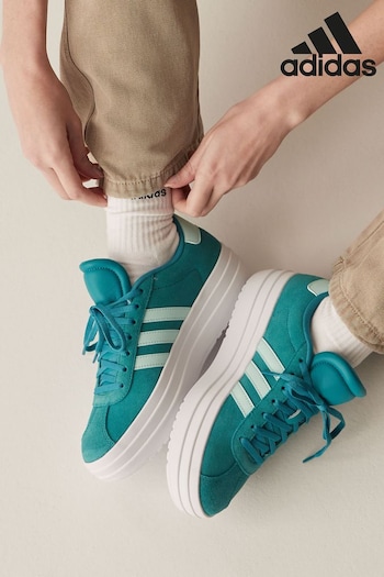 adidas product Blue/White Kids VL Court Bold Trainers (N17465) | £45