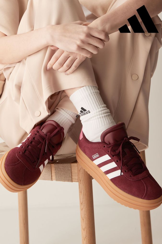 Burgundy adidas trainers womens discount