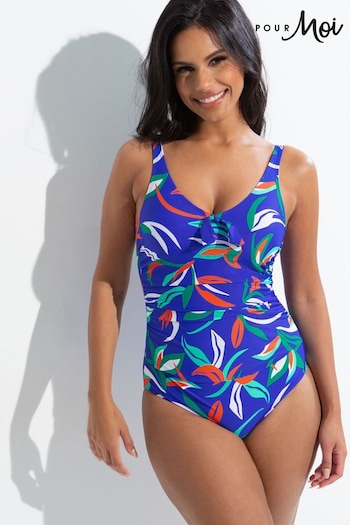 Pour Moi Blue Freedom Scoop Neck Tummy Control Swimsuit (N17549) | £48