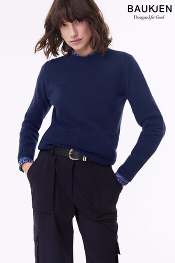 Baukjen Blue Sandy Recycled Wool Jumper (N17581) | £99