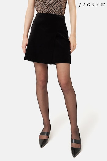 Jigsaw Velvet Mini Black Skirt (N17607) | £115