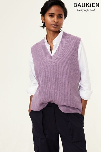 Baukjen Purple Katalina Recycled Wool Knitted Vest (N17796) | £129