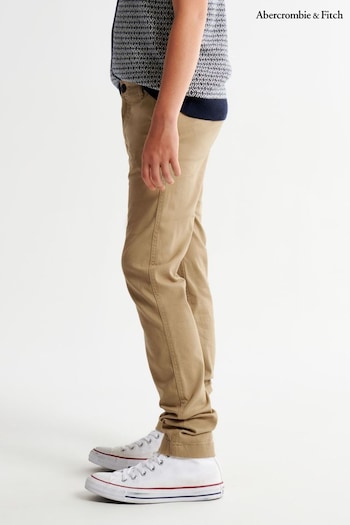 Abercrombie & Fitch Twill Smart Chino Brown Trousers self (N17898) | £42