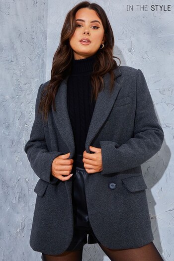 In The Style Grey Perrie Sian Wool Blazer (N18026) | £65
