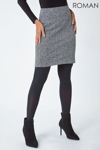 Roman Grey Smart Textured Stretch Skirt (N18078) | £26