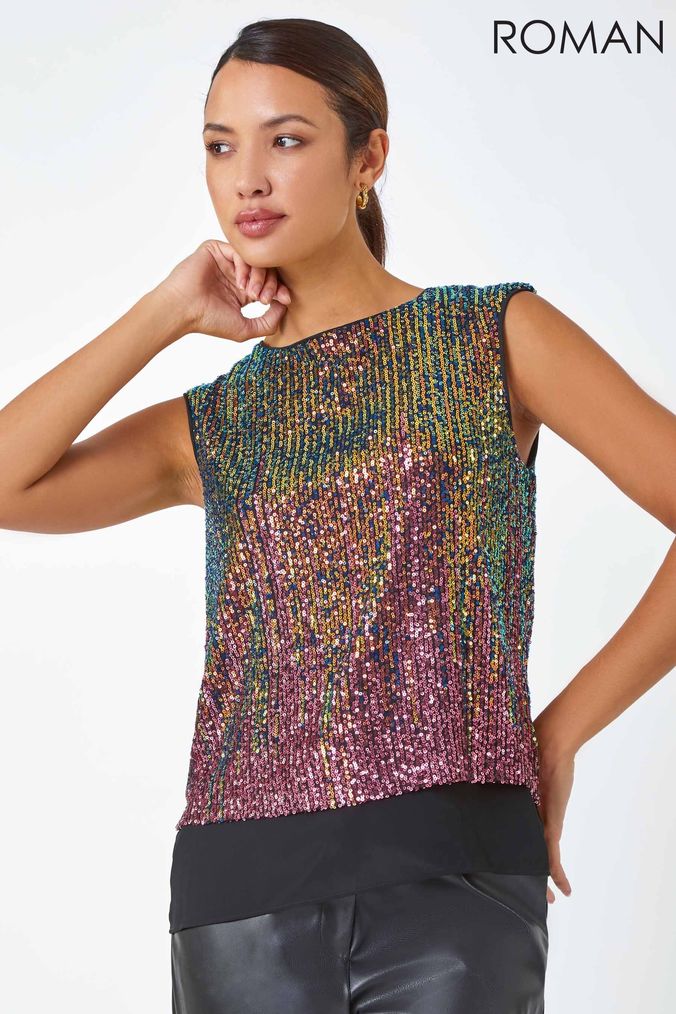 Buy Women s Pink Sequin Tops Online Next UK