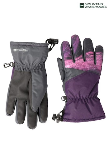 Mountain Warehouse Pink Extreme Kids Waterproof Printed Ski Gloves (N18184) | £23