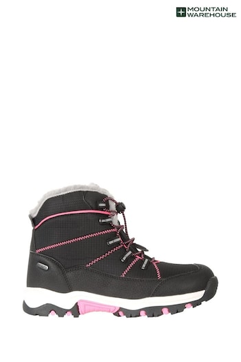 Mountain Warehouse Black Kids Comet Waterproof Snow Boots (N18188) | £43
