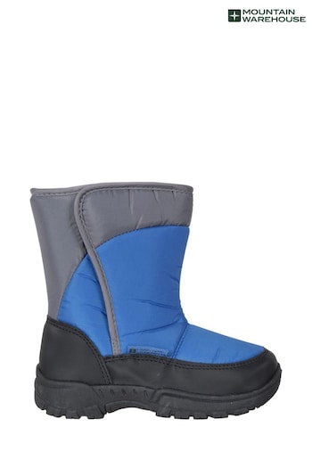 Mountain Warehouse Blue Kids Caribou Single Stripe Sherpa Lined Snow Boots (N18191) | £24