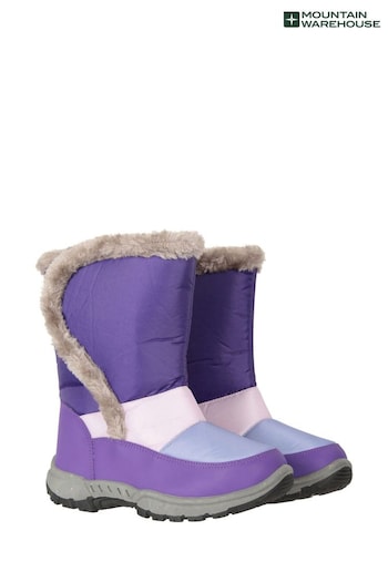 Mountain Warehouse Purple Caribou Kids Faux Fur Trim Sherpa Lined Snow Boots tory (N18223) | £24