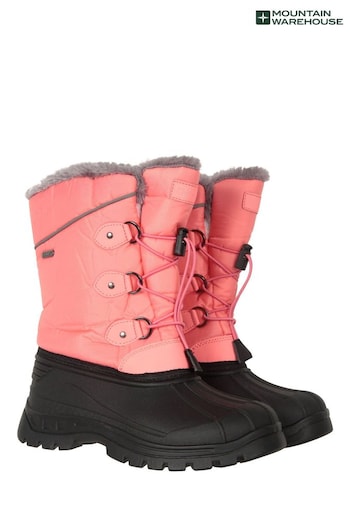 Mountain Warehouse Pink/Black Kids Whistler Sherpa Lined Snow Boots (N18224) | £32