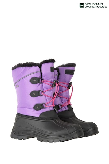 Mountain Warehouse Purple/Black Kids Whistler Sherpa Lined Snow Boots (N18231) | £32