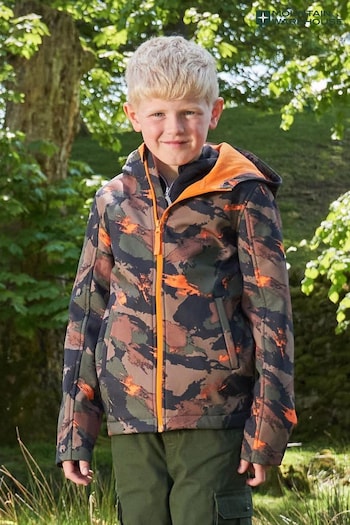 Mountain Warehouse Green Kids Exodus II Water Resistant Fleece Lined Printed Softshell (N18254) | £24
