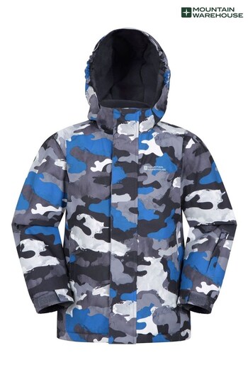 Mountain Warehouse Blue Raptor Printed Kids Fleece Lined Snow Jacket (N18255) | £56