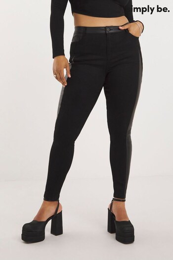 Simply Be Coated Black Skinny Jeans scintillant (N18285) | £35