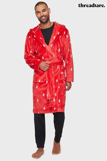 Threadbare Red Christmas Hooded Dressing Gown (N18297) | £24