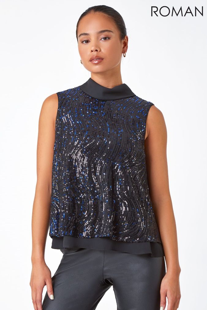 Buy Women s Vests Sequin Tops Online Next UK