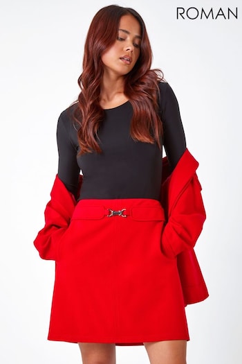 Roman Red Petite Toggle Detail Pocket Skirt (N18332) | £30