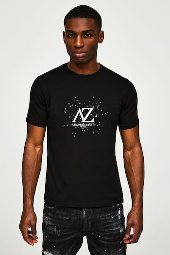 Alessandro Zavetti Rolazo Black T-Shirt (N18363) | £35