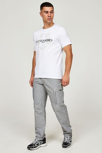Alessandro Zavetti Grey Lodetti Cargo Trousers (N18366) | £60