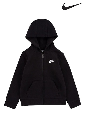 Nike Black Fleece Zip Little Kids Through Hoodie (N18372) | £30