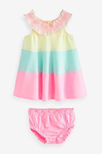 Billieblush Pink Colourblock Frill Collar Hobbs Dress (N18422) | £55 - £60