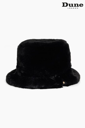 Dune London Furries Faux Fur Bucket Black Hat (N18503) | £40