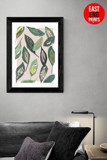 East End Prints Green Muted Collage Foliage Leaves by Katy Welsh (N18596) | £45 - £120
