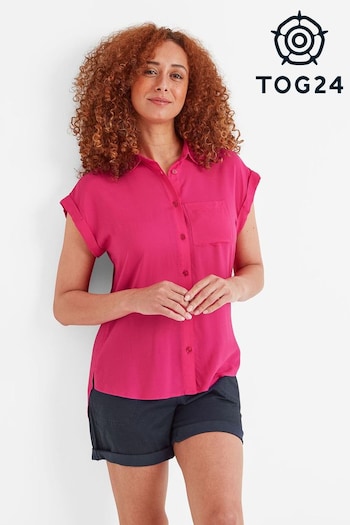 Tog 24 Womens Pink Alston Short Sleeve Shirt Plain Shirt (N18695) | £38
