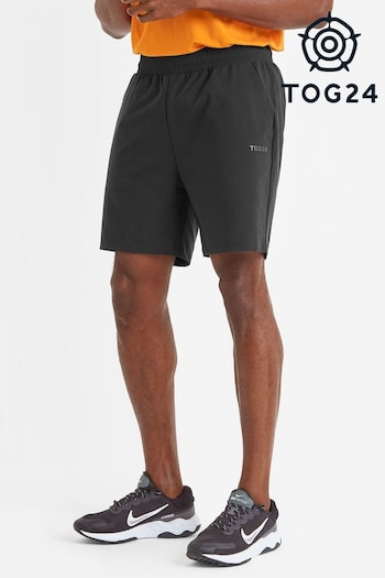 Tog 24 Black Langbar Technical Running Satin Shorts (N18785) | £35
