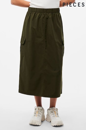 PIECES Green Midi Cargo Skirt (N18822) | £28