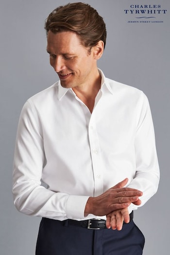 Charles Tyrwhitt White Non-iron Twill Slim Fit Shirt (N18840) | £65