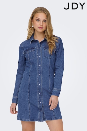 JDY Blue Long Sleeve Denim Shirt Dress (N18850) | £45