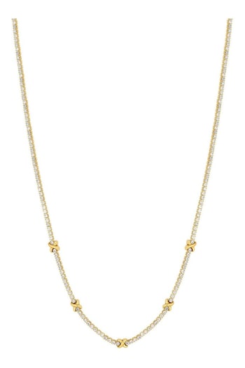 Inicio Gold Plated Cubic Zirconia Kiss Necklace (N18878) | £65