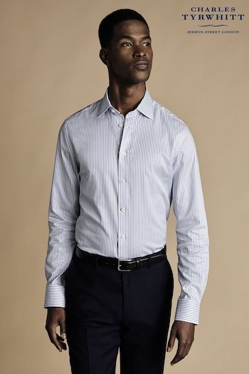 Charles Tyrwhitt Blue Stripe Egyptian Cotton Slim Fit Shirt (N18886) | £70