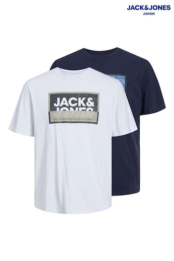 JACK & JONES JUNIOR Blue Crew Neck T-Shirts Pack (N18949) | £18