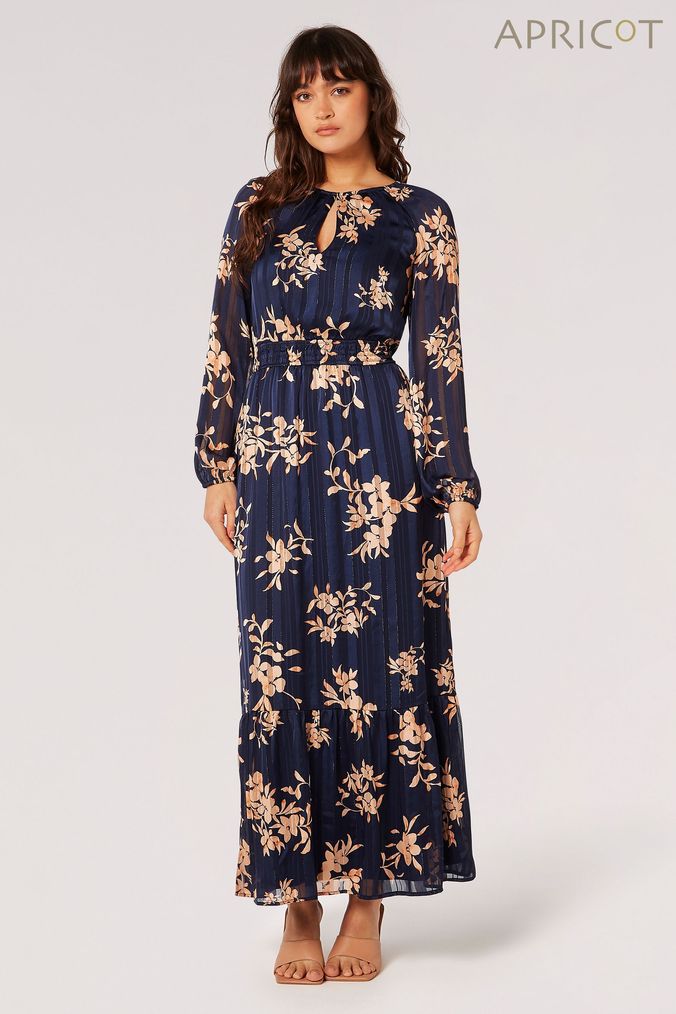 Apricot smock store maxi dress