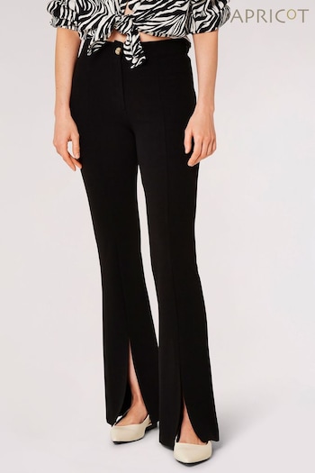 Apricot Black Split Front Jersey Crepe Trousers (N20194) | £35