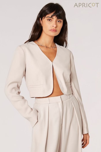 Apricot Cream Open Angled Cropped Jacket (N20201) | £39