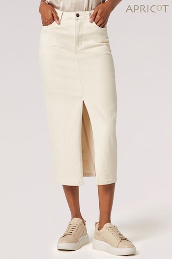 Apricot Cream Denim Midi Skirt (N20208) | £35