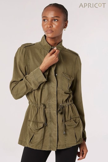 Apricot Green Military Tie Through Jacket (N20210) | £45