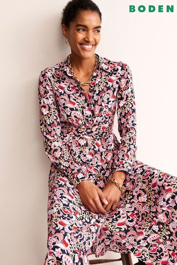 Boden Pink Petite Kate Midi Shirt Dress (N20216) | £120