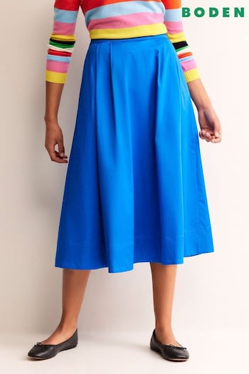 Boden Blue Petite Isabella Cotton Sateen Skirt (N20219) | £85