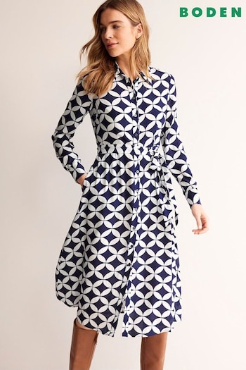 Boden Blue Petite Kate Midi Shirt Dress (N20227) | £120