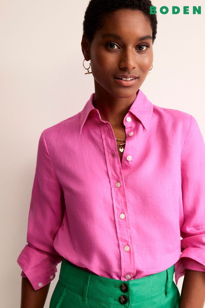 Womens linen shirts online 2025