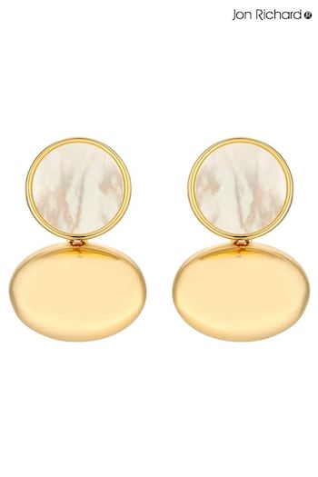 Jon Richard Gold Tone Mother Of Pearl And Polished Drop Earrings (N20395) | £25