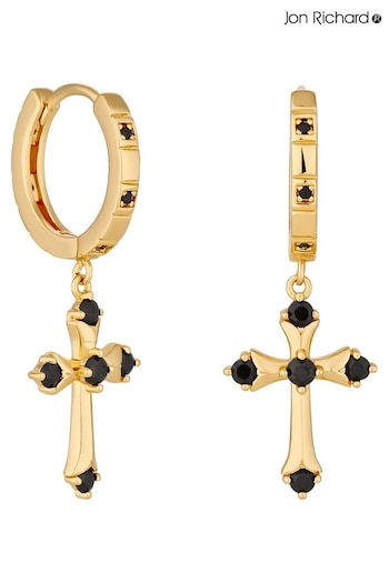 Jon Richard Gold Tone Cross Charm Earrings (N20431) | £25