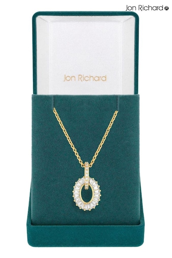 Jon Richard Gold Cubic Zirconia Open Pendant Necklace (N20463) | £35