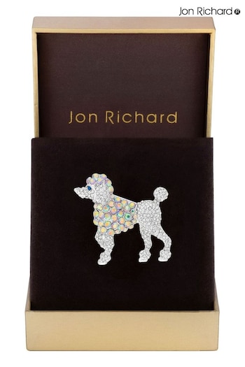 Jon Richard Silver Tone Gift Boxed Aurora Borealis Poodle Brooch (N20464) | £25