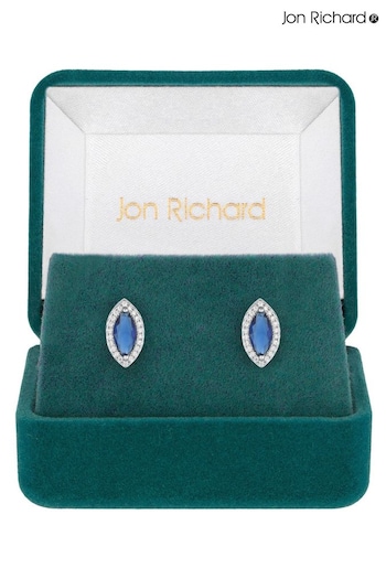 Jon Richard Silver Tone Gift Boxed Navette Stud Earrings (N20470) | £25